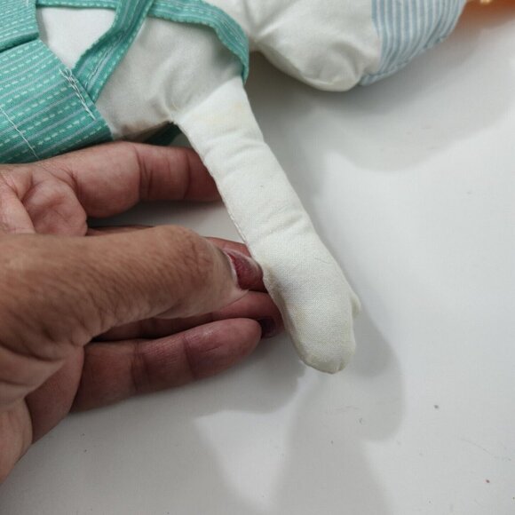 Unbranded Sleeping Rabbit Calico Rabbit Stuffed Animal Soft Toy Easter FLAW - Picture 6 of 8